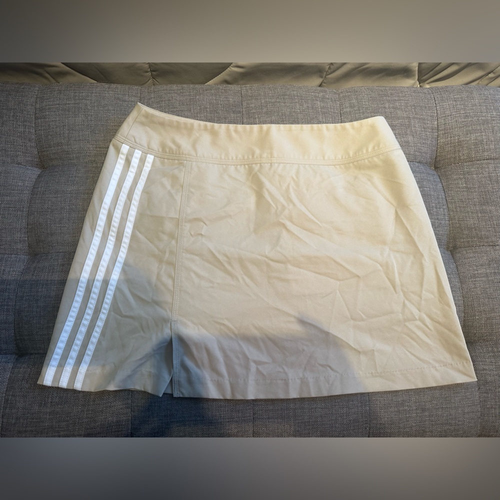 Adidas Beige Skirt with White Stripes